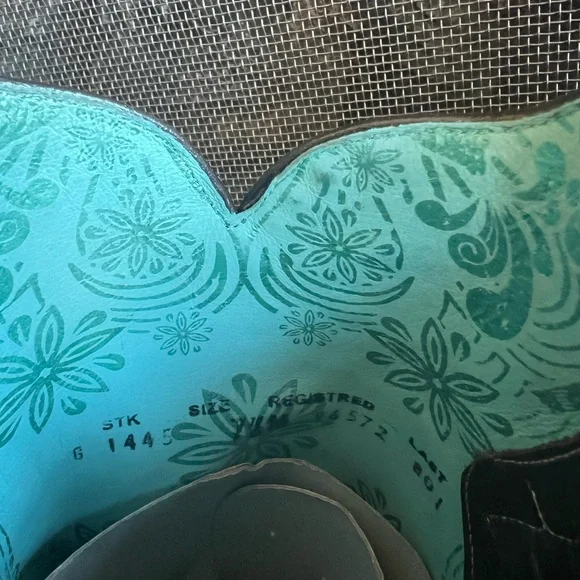 Corral Turquoise and Brown  Floral Boots7.5M - Picture 6 of 10